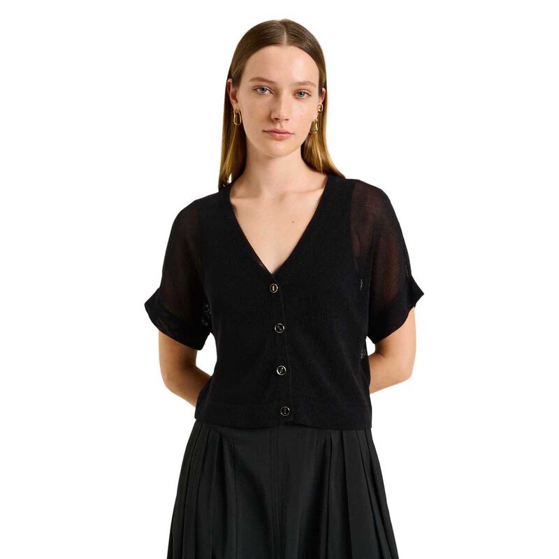 Veronika Maine Mesh Knit Cardigan image number 0